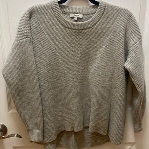 Madewell Heather Gray Ribbed Crew Neck Sweater